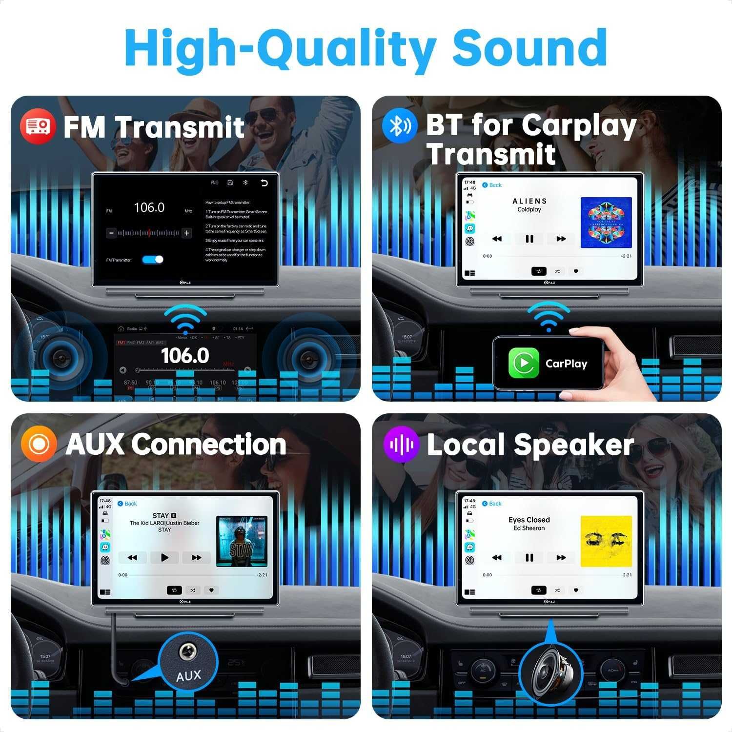 Мултимедия PLZ 7" Apple и Android Carplay, две камери