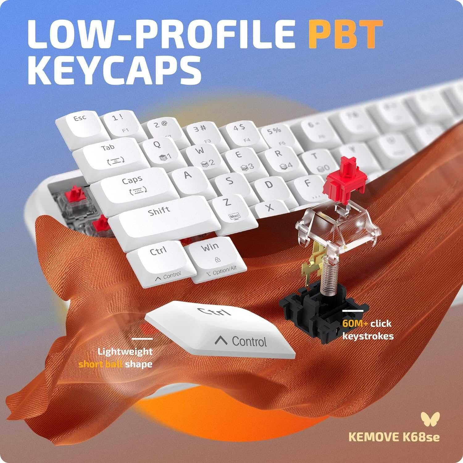 Tastatură mecanică KEMOVE K68seAngel,RGB 60% Red Switch Comutator Rosu