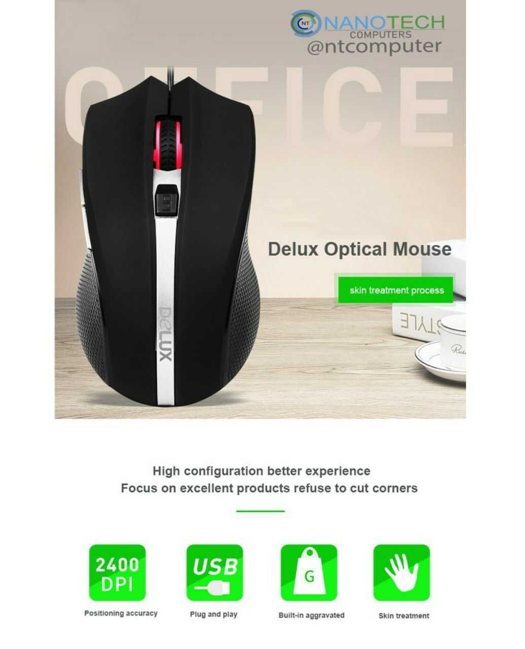 Мышка  USB Delux M 516          (NT3520)