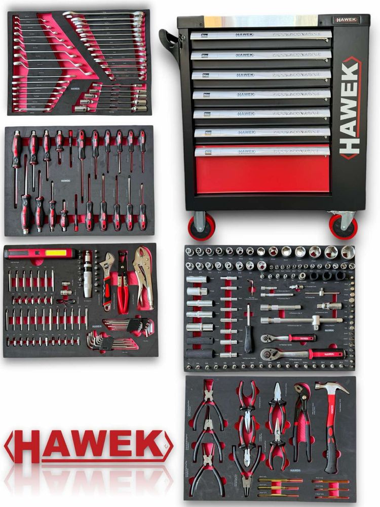 Шкаф-количка с инстументи 261 части HAWEK