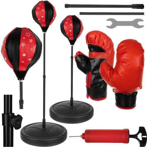 Детски боксов комплект круша на стойка с ръкавици