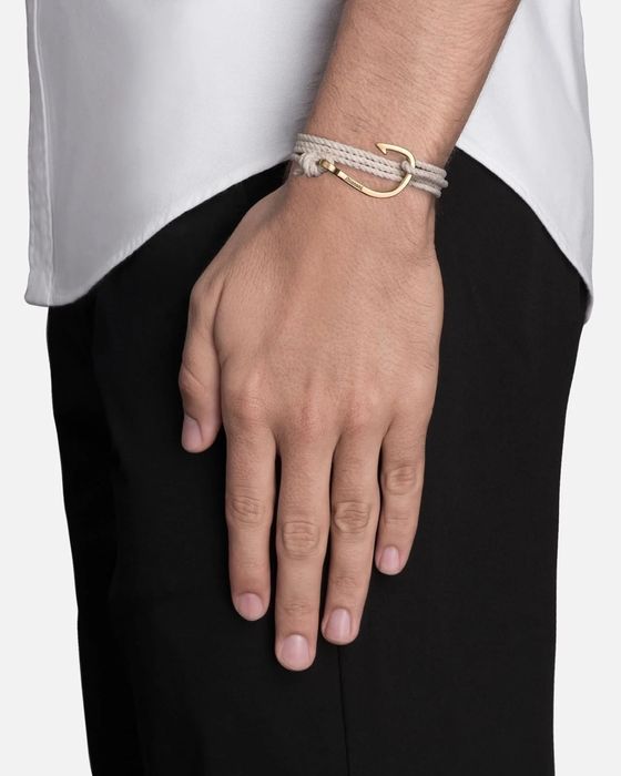 Мъжка гривна със сребърна котва и яхтено въже