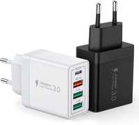 Зарядка для телефона USB C, 35 Вт, 4 порта быстрое зарядное устройство