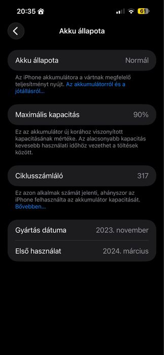 Phone 15 Pro Max , Natural Titanium 256 gb , baterie 90%