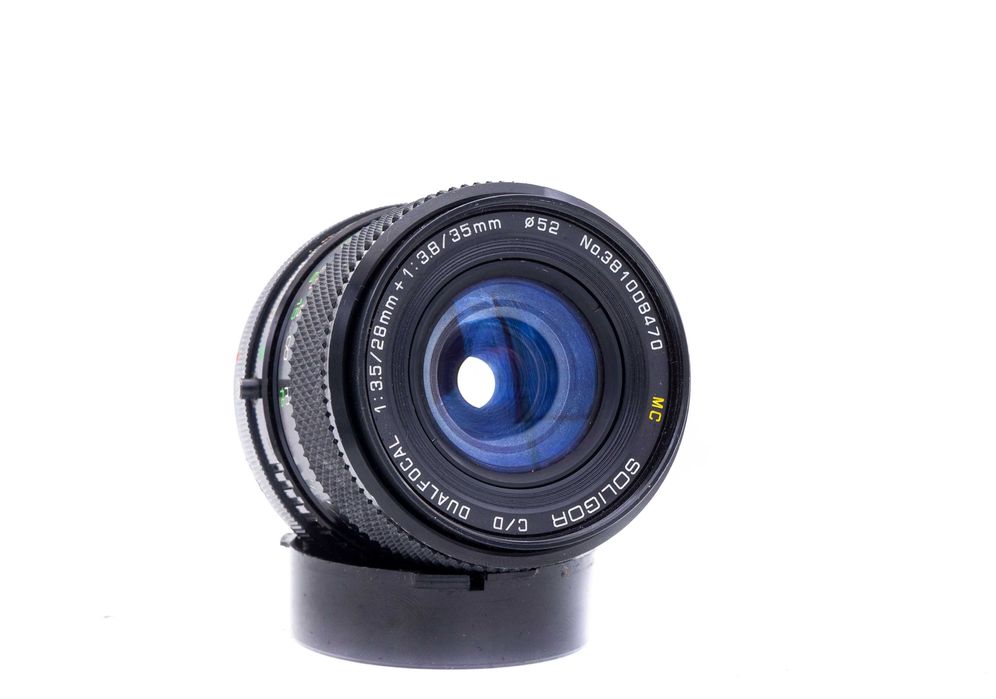 Obiectiv Dual Focal Soligor 28mm 3.5 35mm 3.8 Canon FD