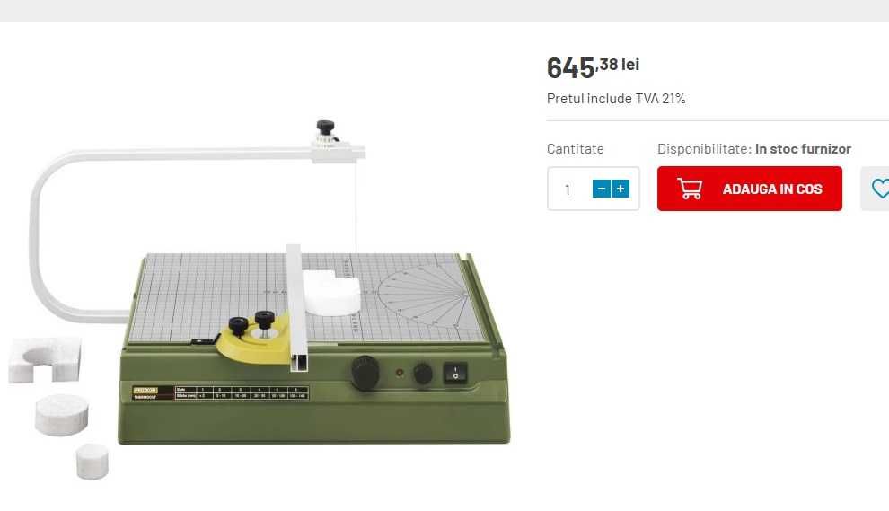 Aparat pentru taiat cu fir cald THERMOCUT 230/E, Proxxon 27080