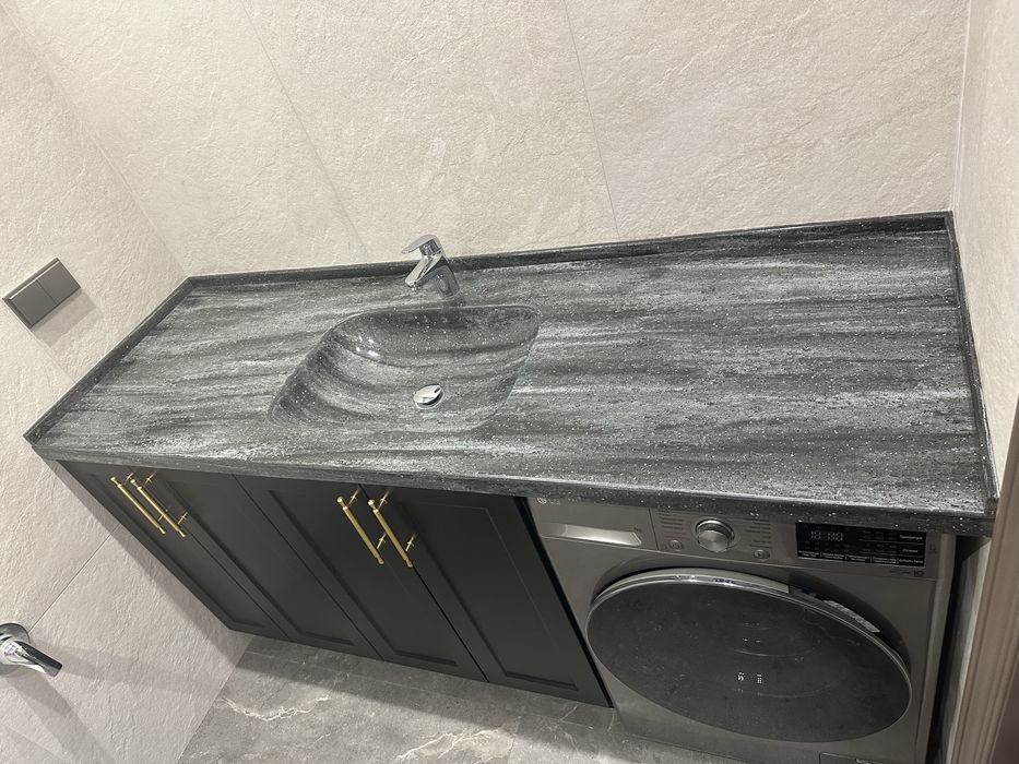 Изготовление столешницы в санузел с искуственного камня