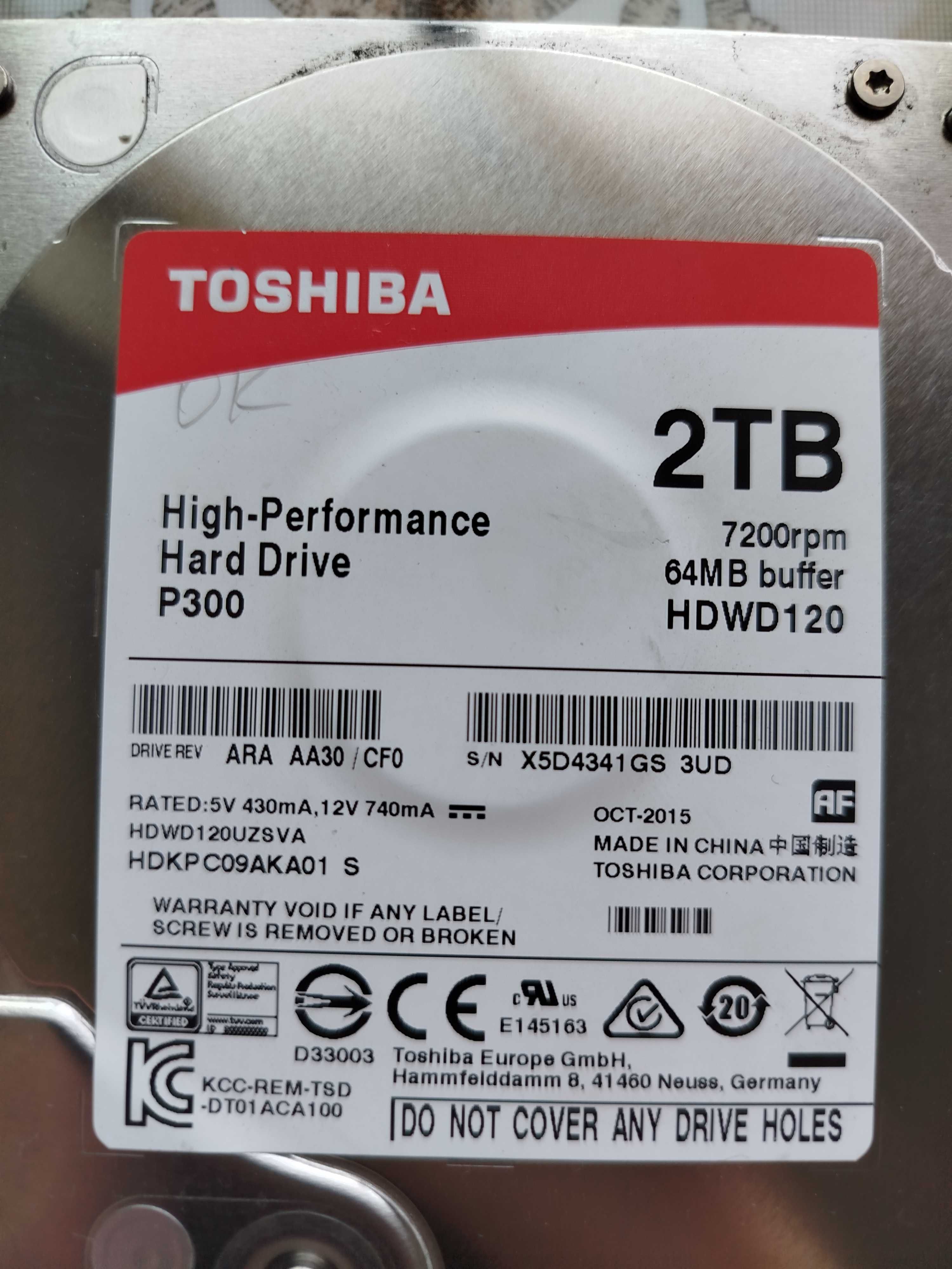 Жёсткий диск Toshiba на 2tb