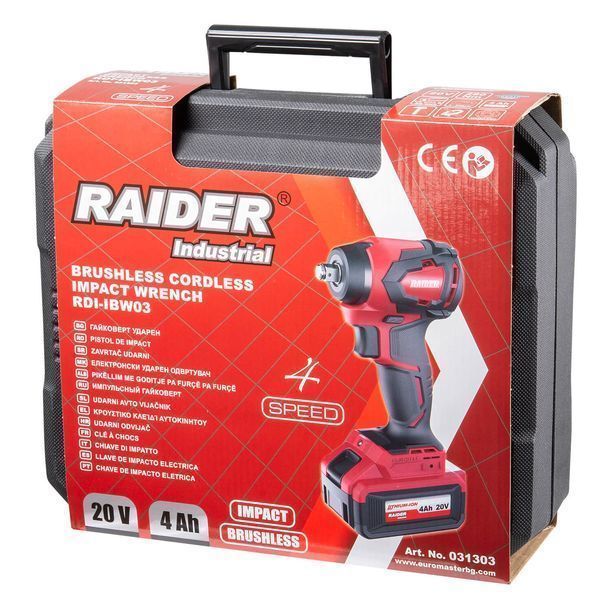 Ударен гайковерт с акумулатор 3/8 1/2 280nm 4ah raider industrial