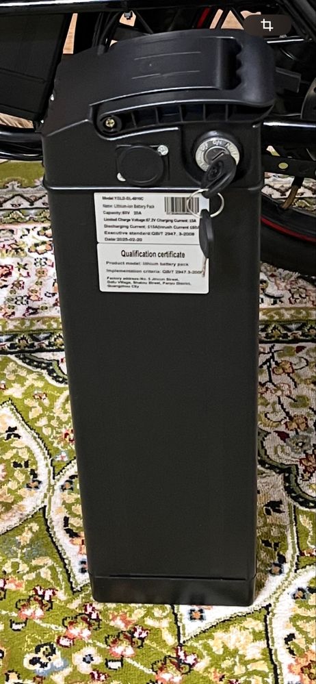Аккумуляторы 60v 20ah для электровелосипеда