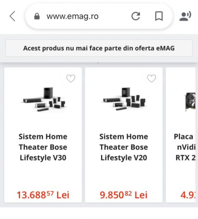 Sistem 5.1 Bose Lifestyle V20 cu subwoofer activ si sateliti dubli