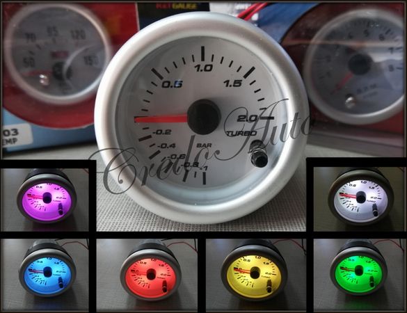 Промо!BoostMeter RGB Спортни Измервателни уреди 12V Турбо Масло Вода