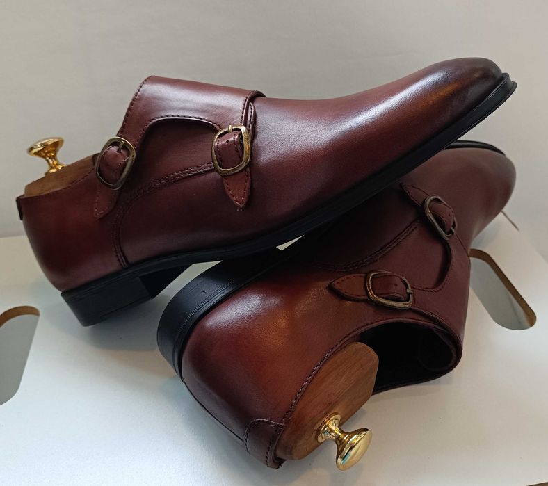 Pantofi monk 42 premium ASOS NOI piele naturala moale