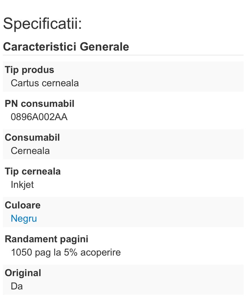 Toner/Cartus Cerneala Canon BX-20 Negru