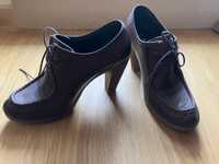 Обувки с ток от естествена кожа с опушен ефект. GiAnni #39. ток 9 см.