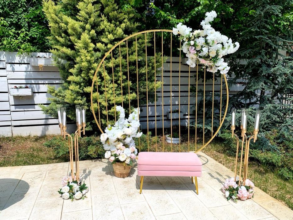 Panou floral bancuta decor floral nunta inima fotoliu panou catifea