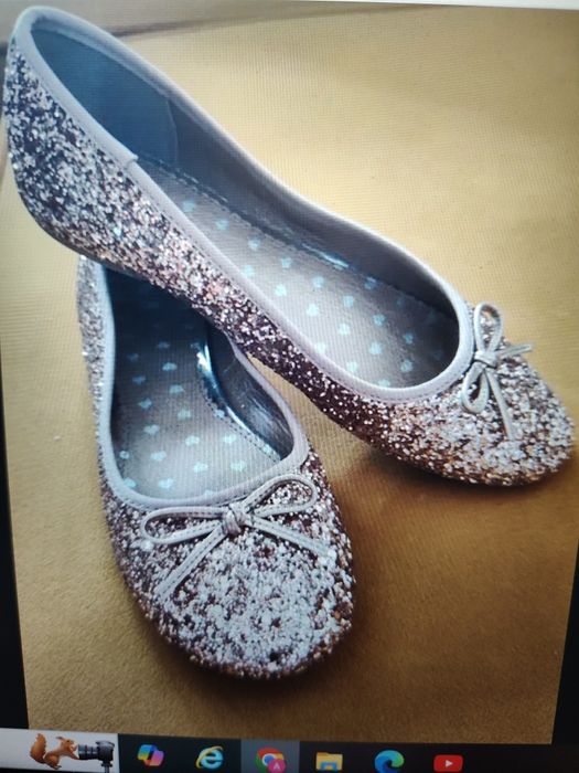 Balerini sclipici roz, mărimea 37, UK 4