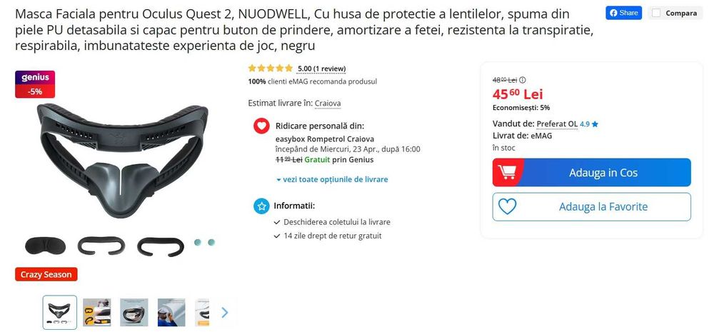 Oculus Quest 2 256Gb cu accesorii