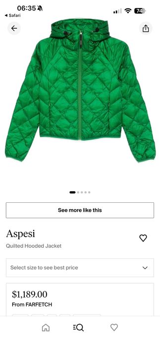 Aspesi,geacă puf pt.femei,măr.M