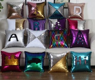 Калъфки за декоративна възглавница с двуцветни пайети