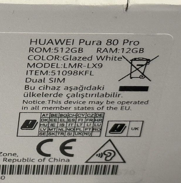 ^^^ЗАПЕЧАТАН 512GB Huawei Pura 80 Pro Yettel Гаранция 2028г White ***