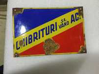 Tabla veche emailata . Reclama veche . Chibrituri se vând aci