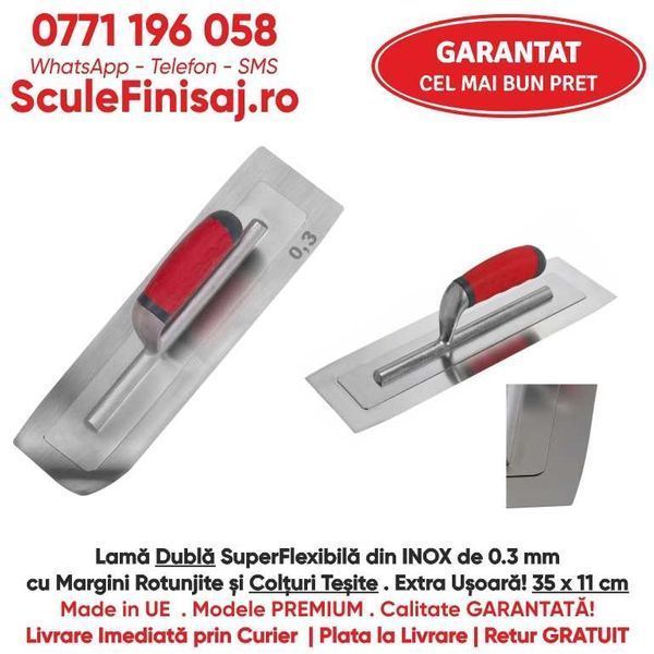 Gletiera Profesionala PREMIUM pentru Finisaj lama INOX 0.3 0.4 0.5 mm