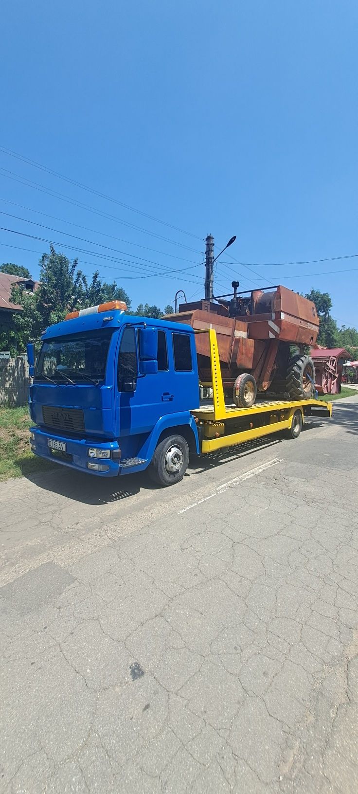 Tractari auto,autoutilitare, transport utilaje,Platforma.Macara