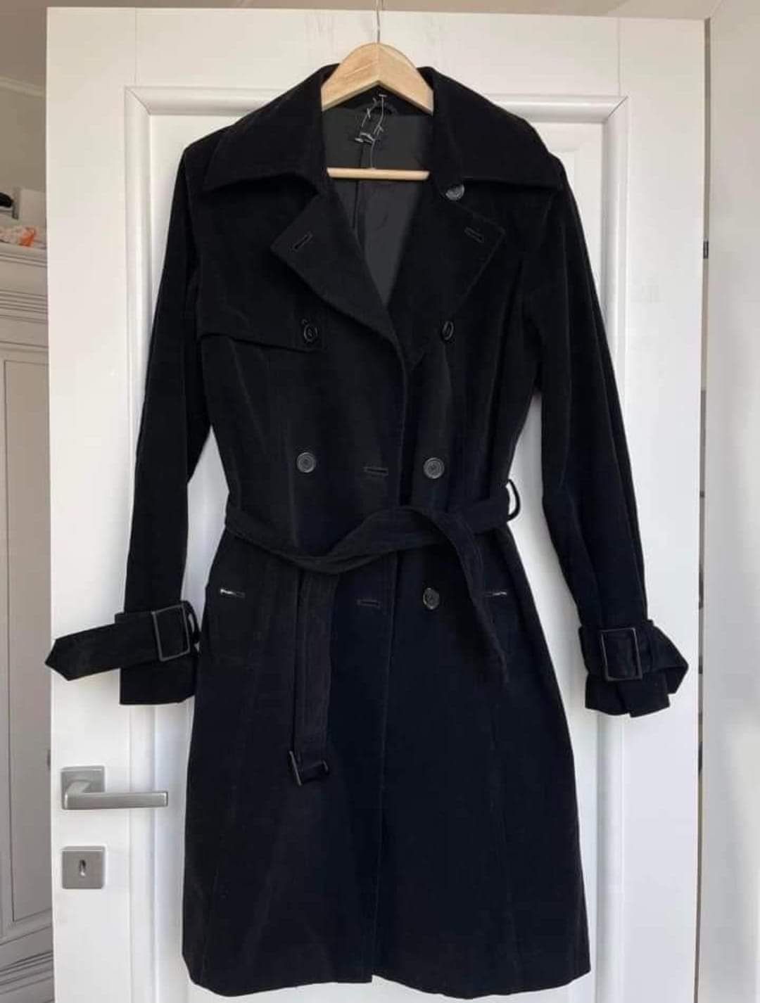 Trench Sasch negru, nou, reiat, masura M