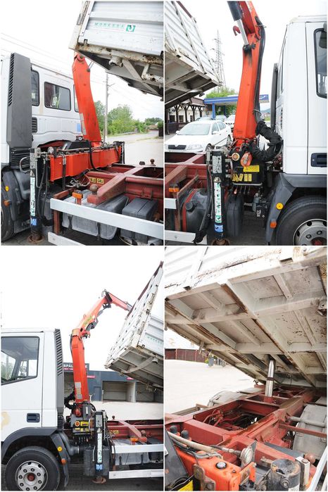 IVECO EuroCargo 100E15 an 11/1999 camion basculabil + macara Palfinger