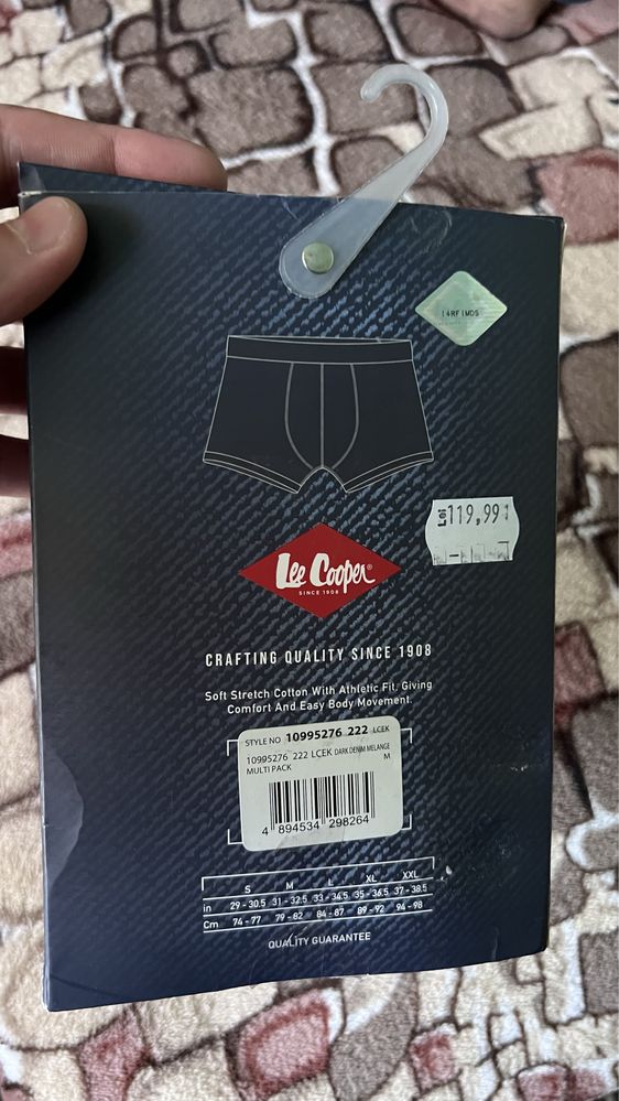 Boxeri Lee Cooper albaștri mărimea M Noi