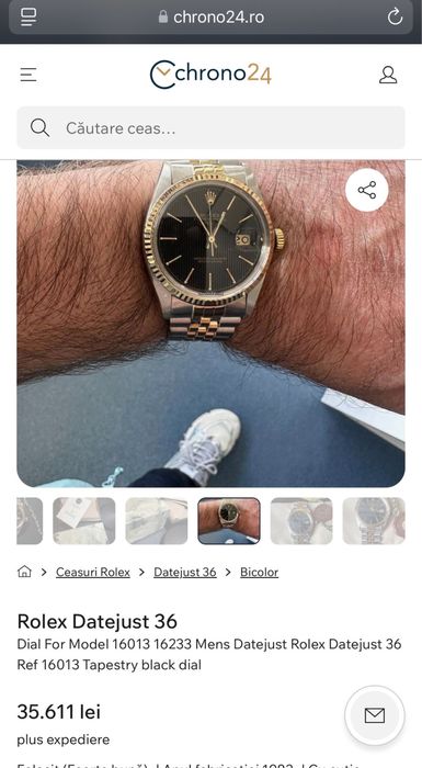 Ceas Rolex Datejust 36,Aur 18k  și otel+acte