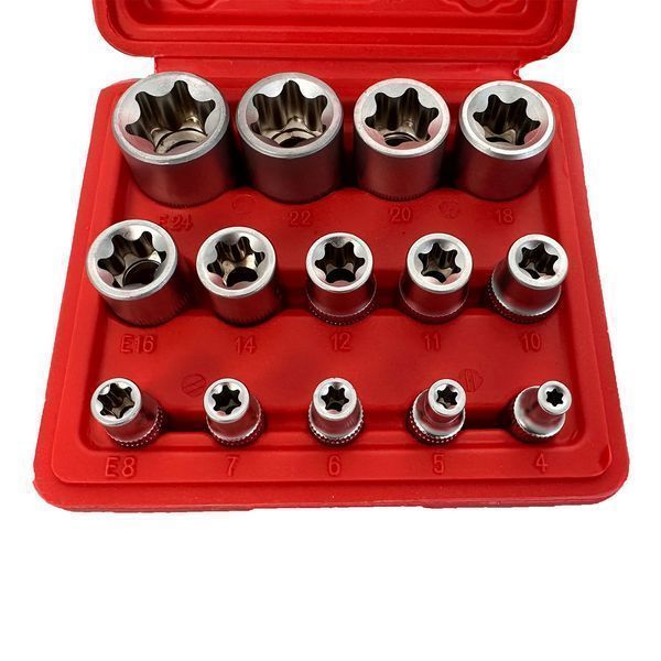 Комплект вложки профил е е4-е24 1/4 3/8 1/2 14 части gebo tools