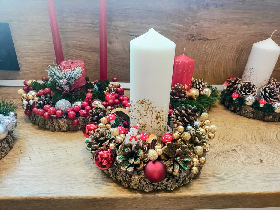 Ръчно изработени коледни свещници