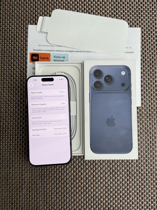 НОВ!36М ГАР *ЛИЗИНГ* iPhone 17 Pro Deep Blue 256Gb /Айфон Гаранция