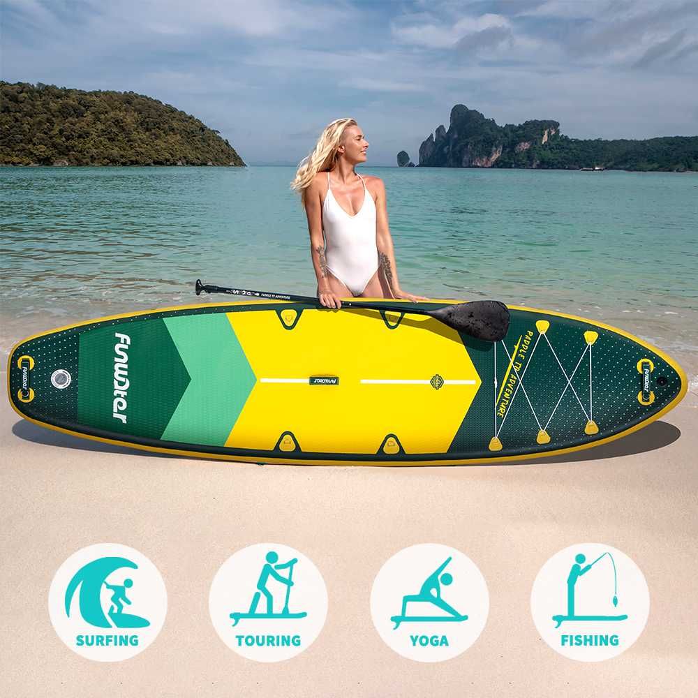 Надуваем падълборд FunWater Adventure Pro каяк седалка 350 SUP 11'6''