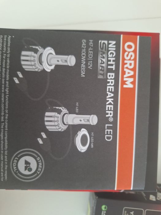 2buc becuri led H7 Osram Night Breaker 6000k 3000 lumeni omologare RAR