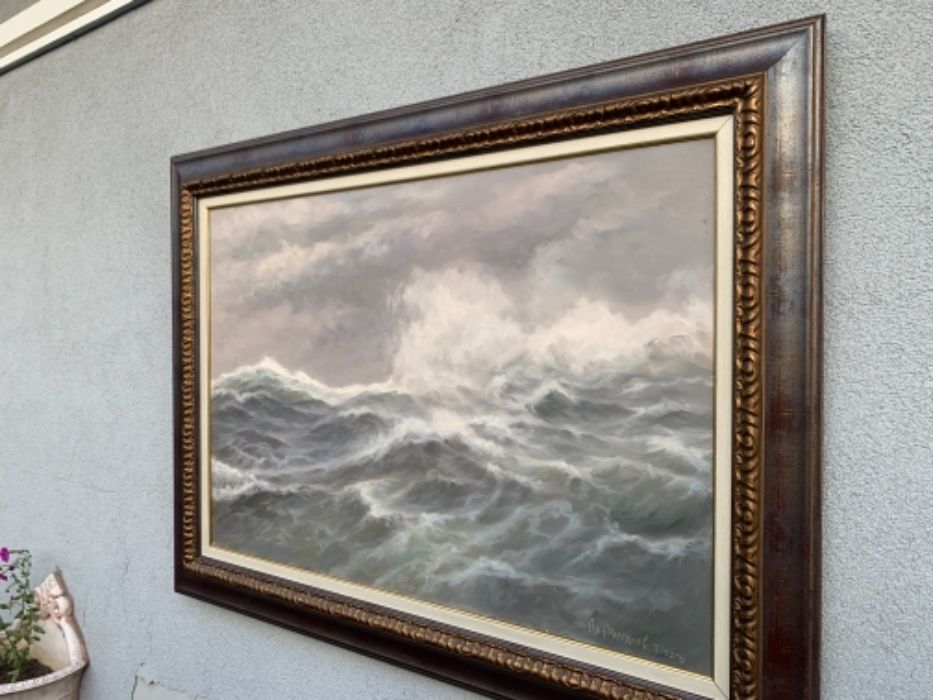 Голяма картина от Анатолий Панагонов (Бурно море край Калиакра)