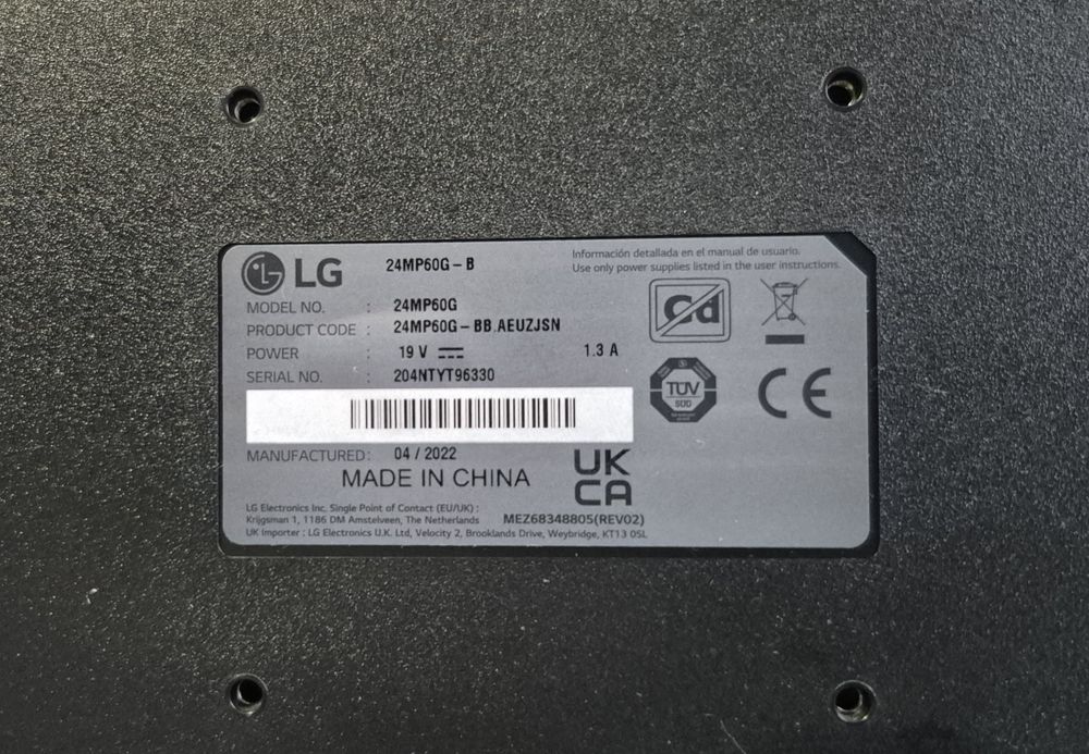 Monitor 23.8inch LG LED 24MP60G-B