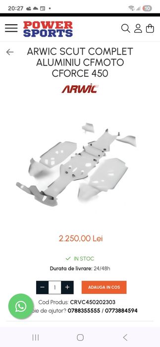 CF Moto 450L 4x4 din 2020 Numere NEGRE