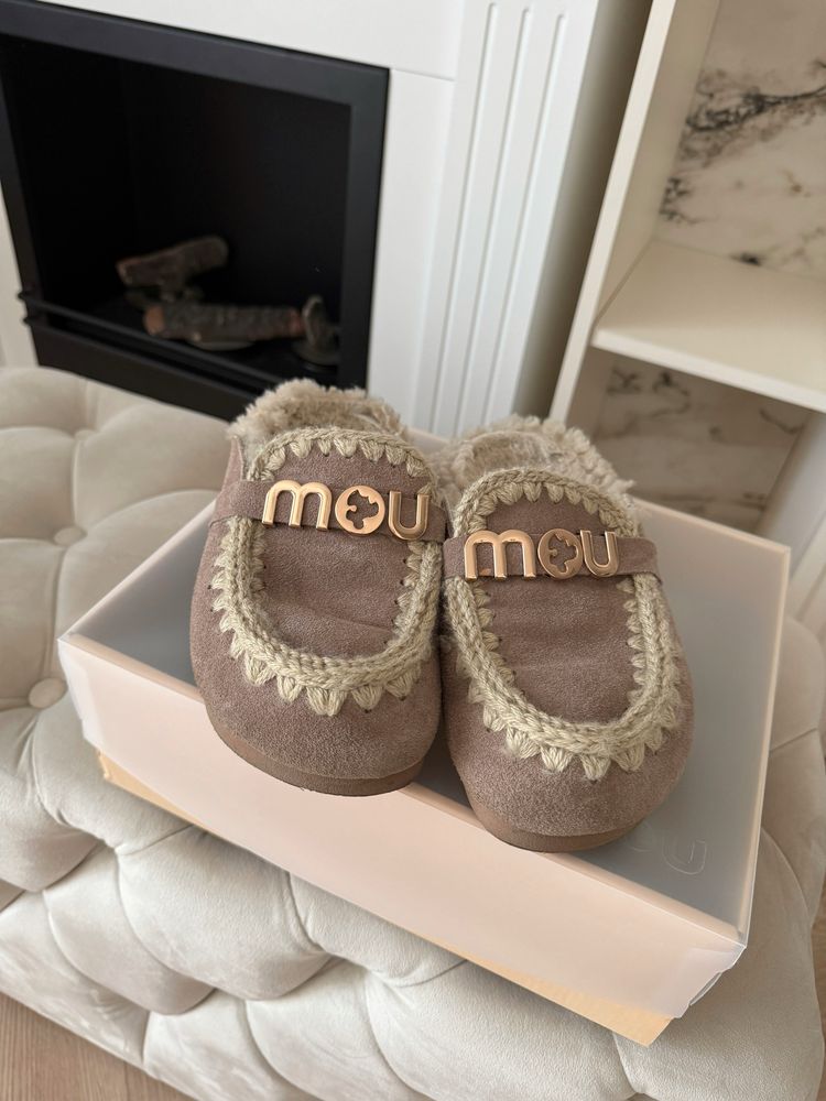 Saboti slippers Mou, piele, ghete