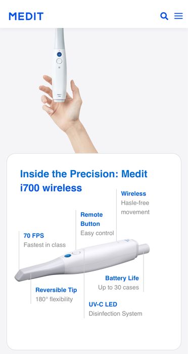 Scanner intraoral  medit i700 wireless
