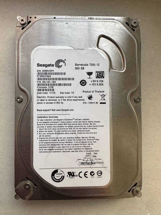 Продаю Жёсткий диск Seagate Barracuda 7200.12 — 500GB (SATA)