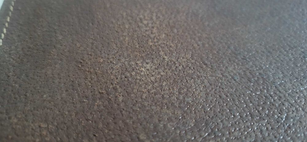 Servieta barbateasca piele maron roscat, veche geanta, an 1940