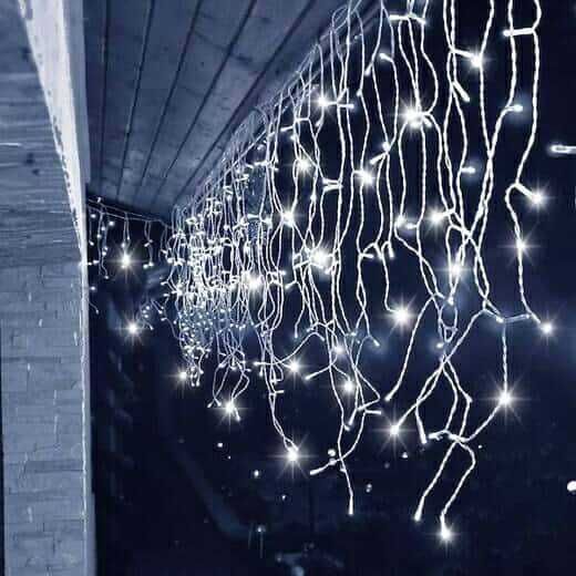 НОВО външни коледни лампички супер гъста завеса 4м 240 диода ФЛАШ