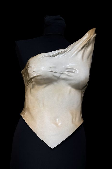 Corset auriu sidefat Lussy – handmade