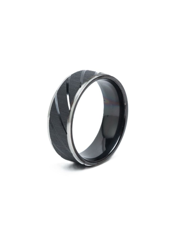 Кольцо мужское matt-black, сплав титановой стали, прочное, стильное