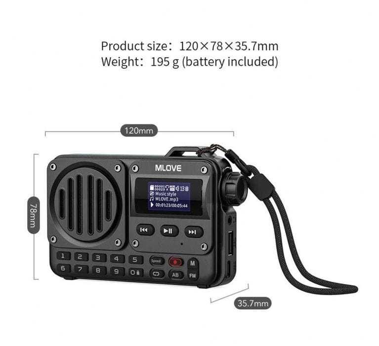 Radio Digital cu Afișaj MP3 Bluetooth Recorder USB Card Acumulator Nou