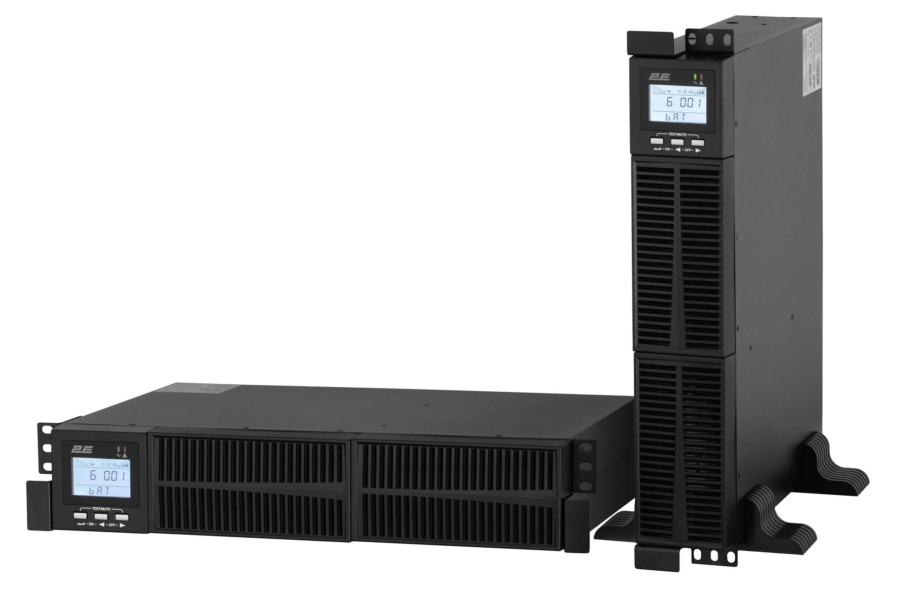 } ИБП 2E OD1000RT /1000VA/900W/RT2U/LCD/USB/3xSchuko