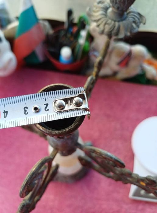 Стар Бароков свещник с оникс